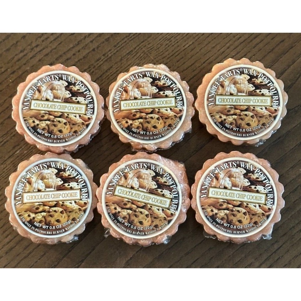 Lot of 6 Yankee Candle Tarts Wax Potpourri Chocolate Chip Cookie Melts 0.8oz New